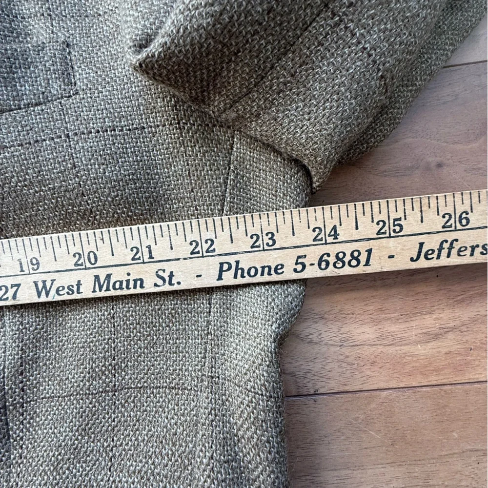 Hart Schaffner Marx Blazer Mens 42R Tan Plaid Wool Sport Coat 2 Button Union USA
